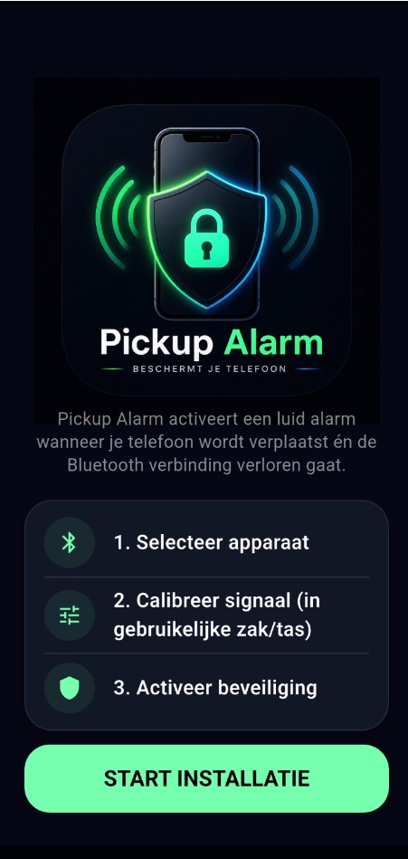 Welkomstscherm met drie installatiestappen